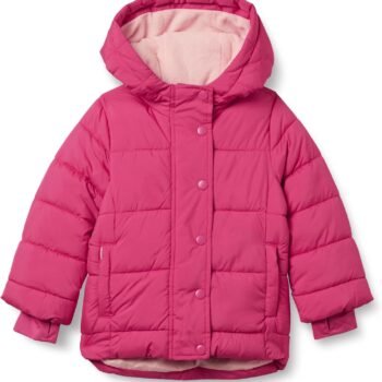 Girls and Toddlers' Heavyweight Hooded Puffer Coat, Water-Resistant