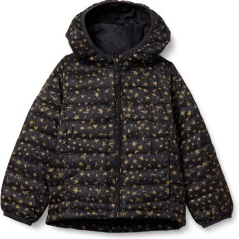 Girls and Toddlers' Lightweight Water-Resistant Packable Hooded Puffer Jacket
